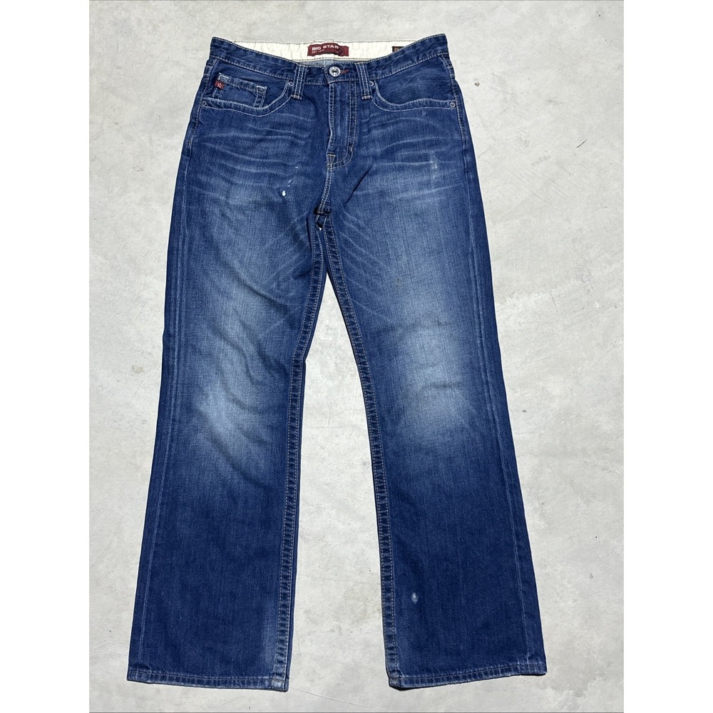 Big Star Jeans Men's SZ 31x32 Blue Denim Thick Stitch Pioneer Boot Cut USA MADE